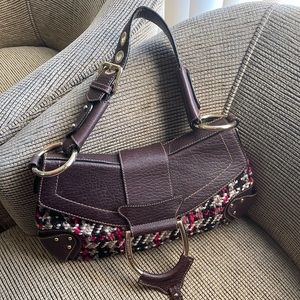 Dolce & Gabbana D-ring Leather/knitted shoulder bag/ handbag/ Hobo Bag